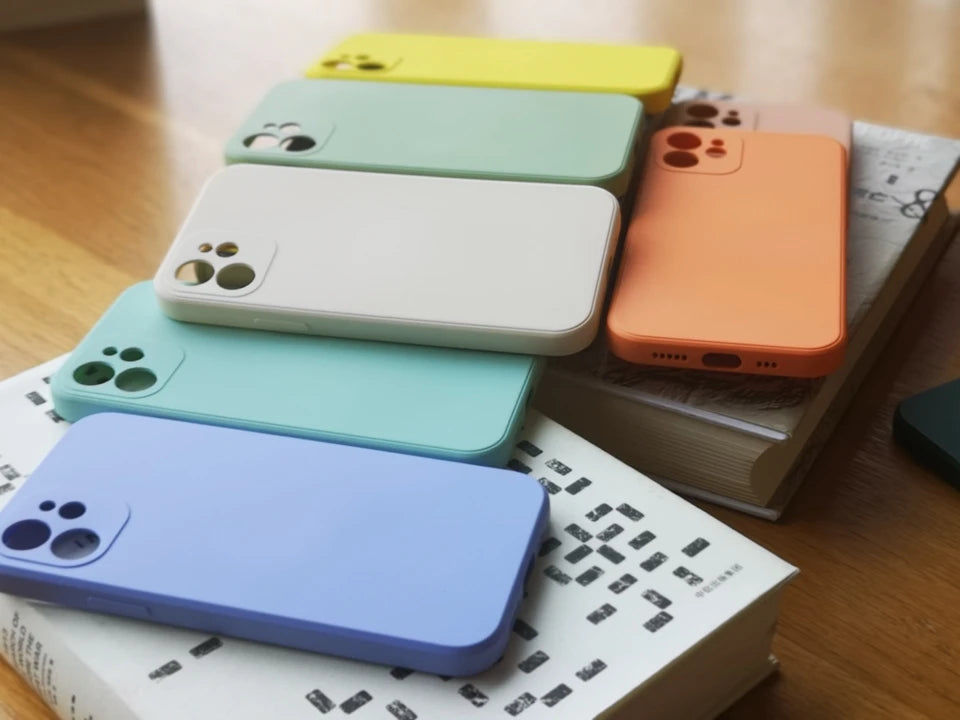 Luxury Liquid Silicone Shockproof Case for iPhone 14 15 Plus X XS XR Max Mini Back Soft Cover