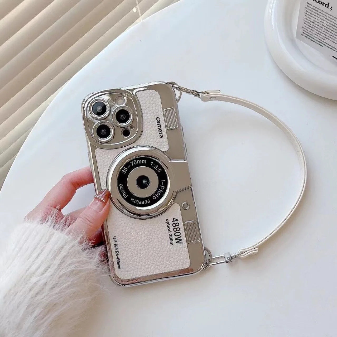 Creative Luxury 3D Retro Camera Phone Case for Iphone 15 14 13 12 11 Pro Max 14plus Cute Soft Tpu Phone Case Lanyard Back Cover