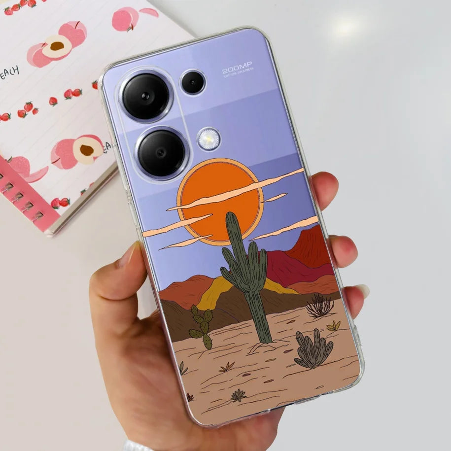 For Xiaomi Poco M6 Pro 2024 Case New Fashion Marble Cartoon Cover Soft Clear Silicone Funda For Xiaomi Poco M6 Pro 4G Phone Case