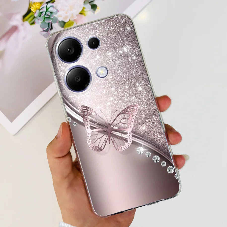 For Xiaomi Poco M6 Pro 2024 Case New Fashion Marble Cartoon Cover Soft Clear Silicone Funda For Xiaomi Poco M6 Pro 4G Phone Case