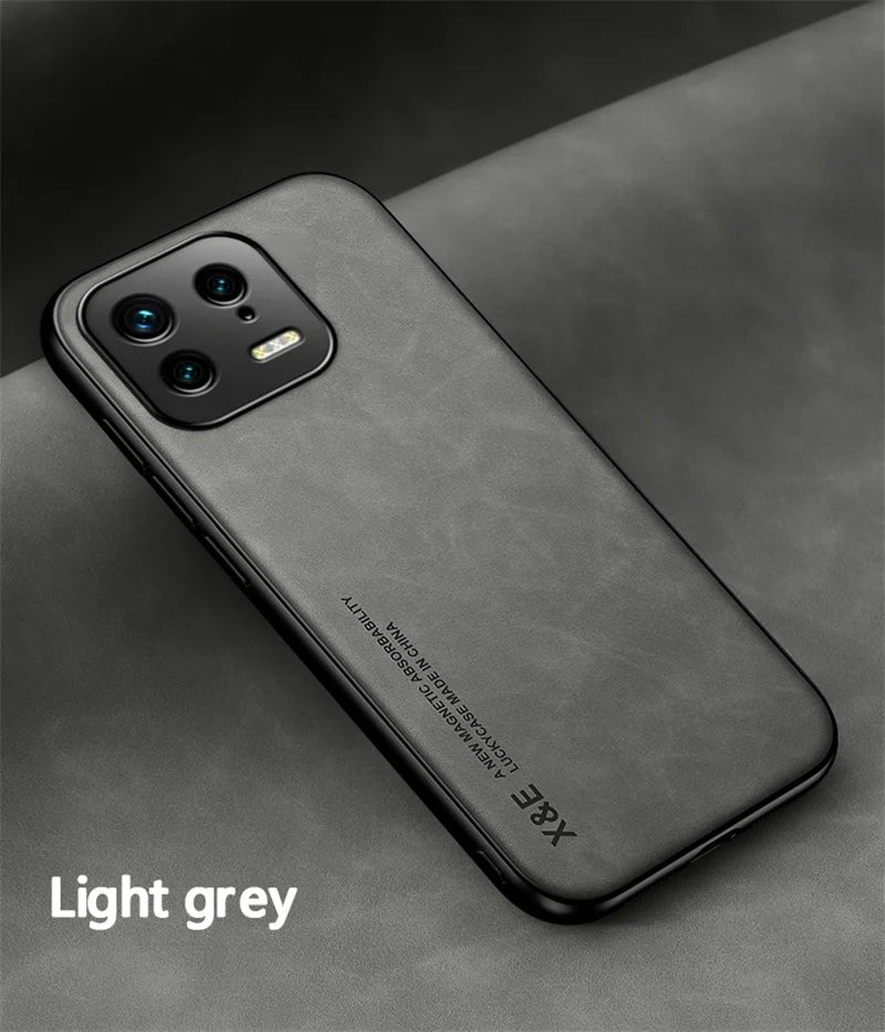 For Xiaomi 13 Case Built in Metal Plate Magnetic Car Holder Phone Case For Xiaomi Mi13 Mi 13 Pro Xiaomi13 5G Leather Back Cover