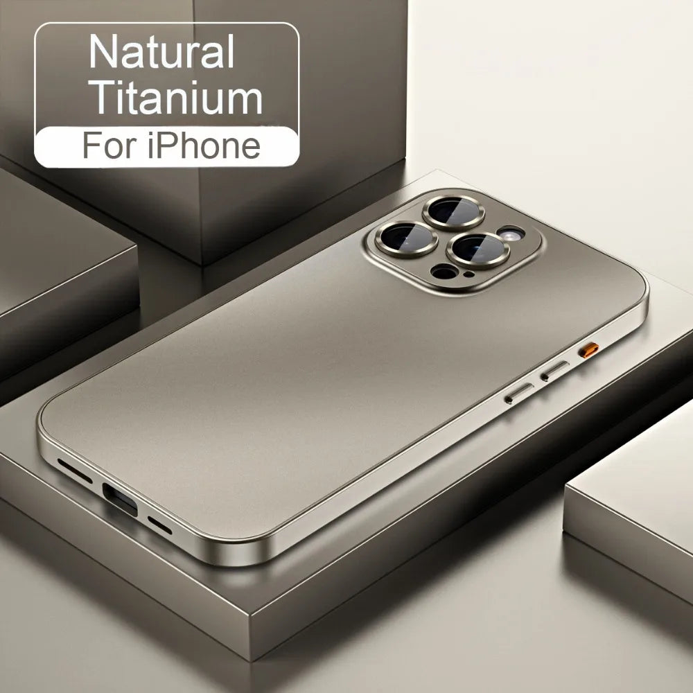 Luxury Aluminum Metal Frame Phone Case For iPhone 16 15 14 13 12 Pro Max Plus Camera Lens Glass Protect Shockproof PC Back Cover