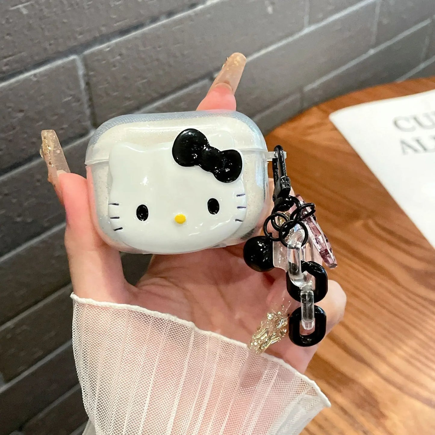 Cute Pink Hello KT Cat Cover for AirPods 4 Cartoon Earphone Case for Airpods Pro2 Pro 3 2 1 Protective Cover with Keychain