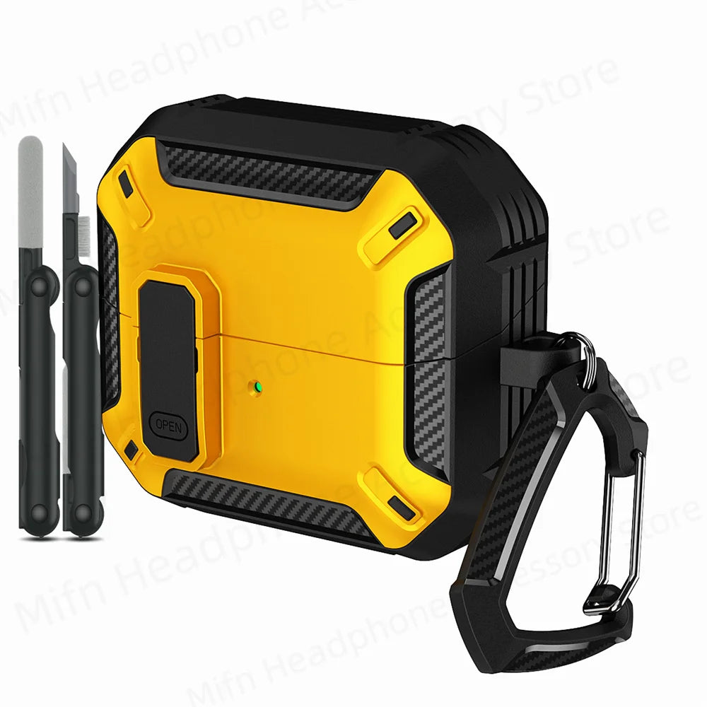 Newest carbon fibre switch earphone cover for Men For Samsung Galaxy Buds 3/Buds3 Pro Buzz 3 Pro Earbuds Case with cleaning kit