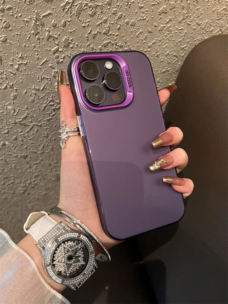 Luxury Matte Silver Electroplated Phone Case For iPhone 11 12 13 14 15 16 Pro Max Plus X Xs Max XR Shockproof Bumper Cases Cover