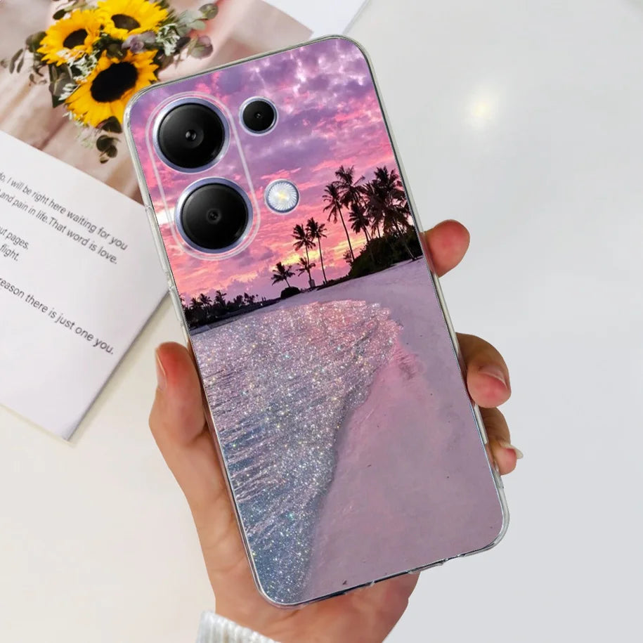 For Xiaomi Poco M6 Pro 2024 Case New Fashion Marble Cartoon Cover Soft Clear Silicone Funda For Xiaomi Poco M6 Pro 4G Phone Case