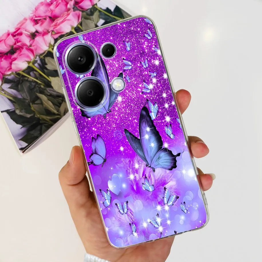 For Xiaomi Poco M6 Pro 2024 Case New Fashion Marble Cartoon Cover Soft Clear Silicone Funda For Xiaomi Poco M6 Pro 4G Phone Case