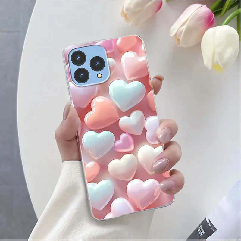 For Cubot P80 Case 2023 Luxury Phone Case For Cubot P80 6.58" Marble Butterfly Flower Clear Soft Silicone TPU Protective Cover