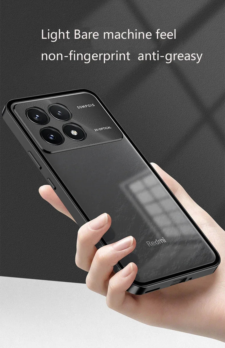 Metal Phone Case Spring Lock Buckle for XiaoMi 14 Ultra Civi 13T 15 Pro Poco X6 F5 F6 Pro Lens Protection Matte Back Cover Cases
