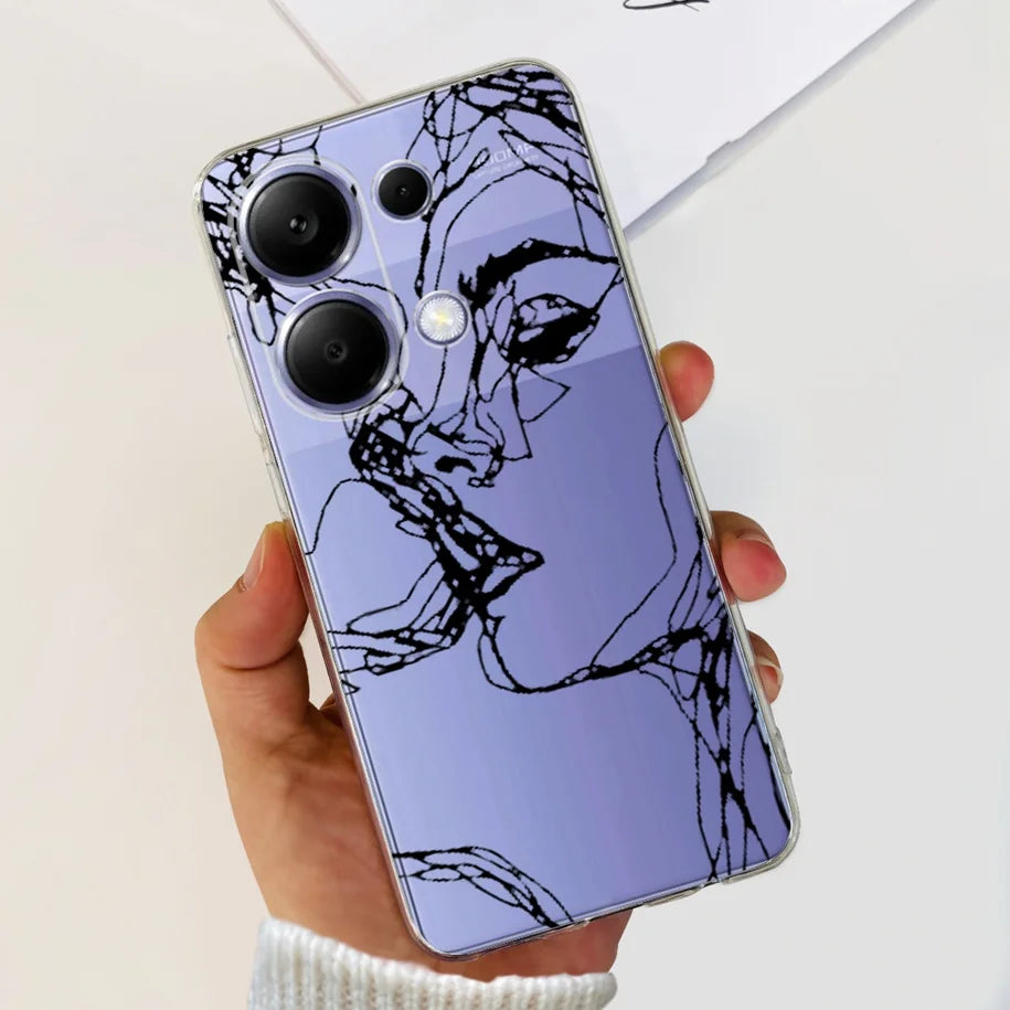 For Xiaomi Poco M6 Pro 2024 Case New Fashion Marble Cartoon Cover Soft Clear Silicone Funda For Xiaomi Poco M6 Pro 4G Phone Case