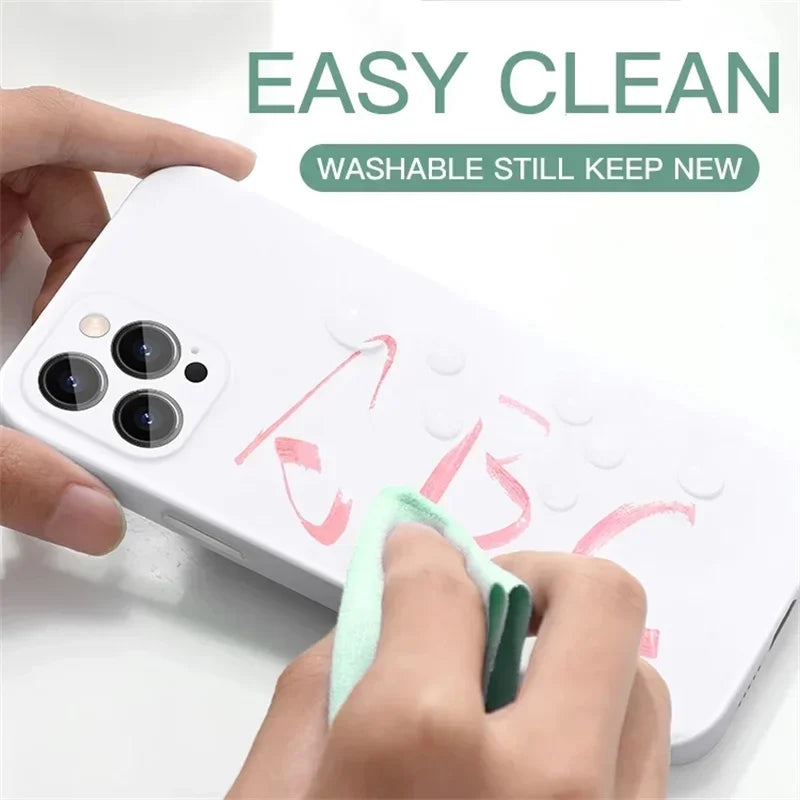 Luxury Liquid Silicone Shockproof Case for iPhone 14 15 Plus X XS XR Max Mini Back Soft Cover