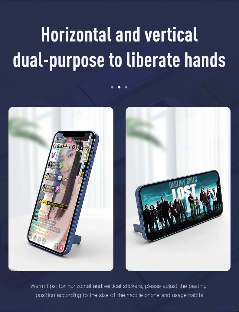 Mobile Phone Colourful Metal Holder Strip Shape Back Sticker Stand Simple Portable Cellphone Bracket for iPhone 16 15 14 Xiaomi