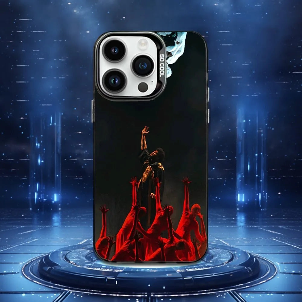 Singer The W-Weeknd X-XO Phone Case For iPhone 16,15,14,13,12,11,Mini,Pro,MAX Black Matte Shockproof Cover