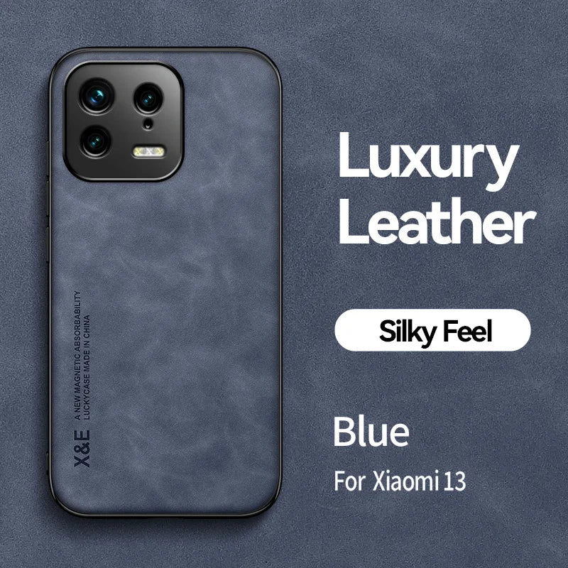 For Xiaomi 13 Case Built in Metal Plate Magnetic Car Holder Phone Case For Xiaomi Mi13 Mi 13 Pro Xiaomi13 5G Leather Back Cover