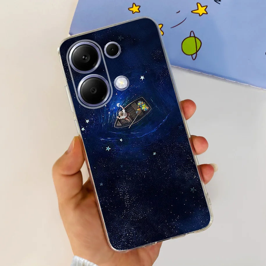 For Xiaomi Poco M6 Pro 2024 Case New Fashion Marble Cartoon Cover Soft Clear Silicone Funda For Xiaomi Poco M6 Pro 4G Phone Case