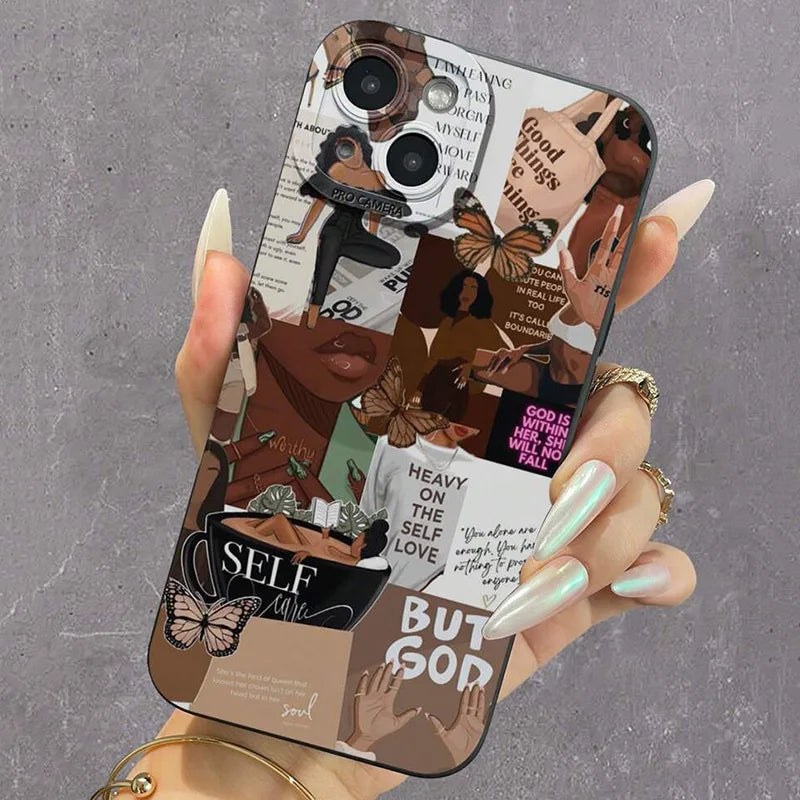 Slogan Pattern Silicone Phone Case For iPhone 11 Cases For iPhone 15 16 Pro Max 14 13 12 Pro Max XR X XS 7 8 Plus SE 2022 Cover