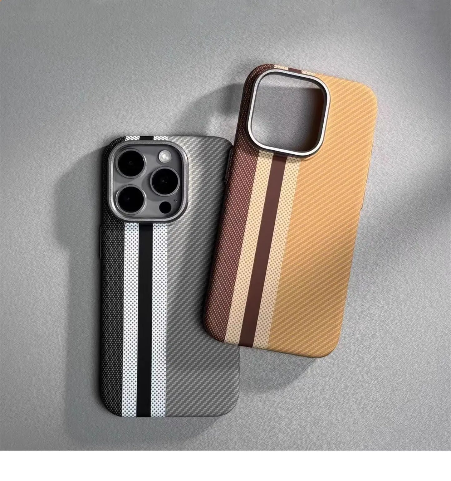 Abstract Carbon Fibre MagSafe Case for iPhone 16 15 Pro Max 14 Cover Wireless Charging Alloy Lens Camera Bumper Hard Armor Shell