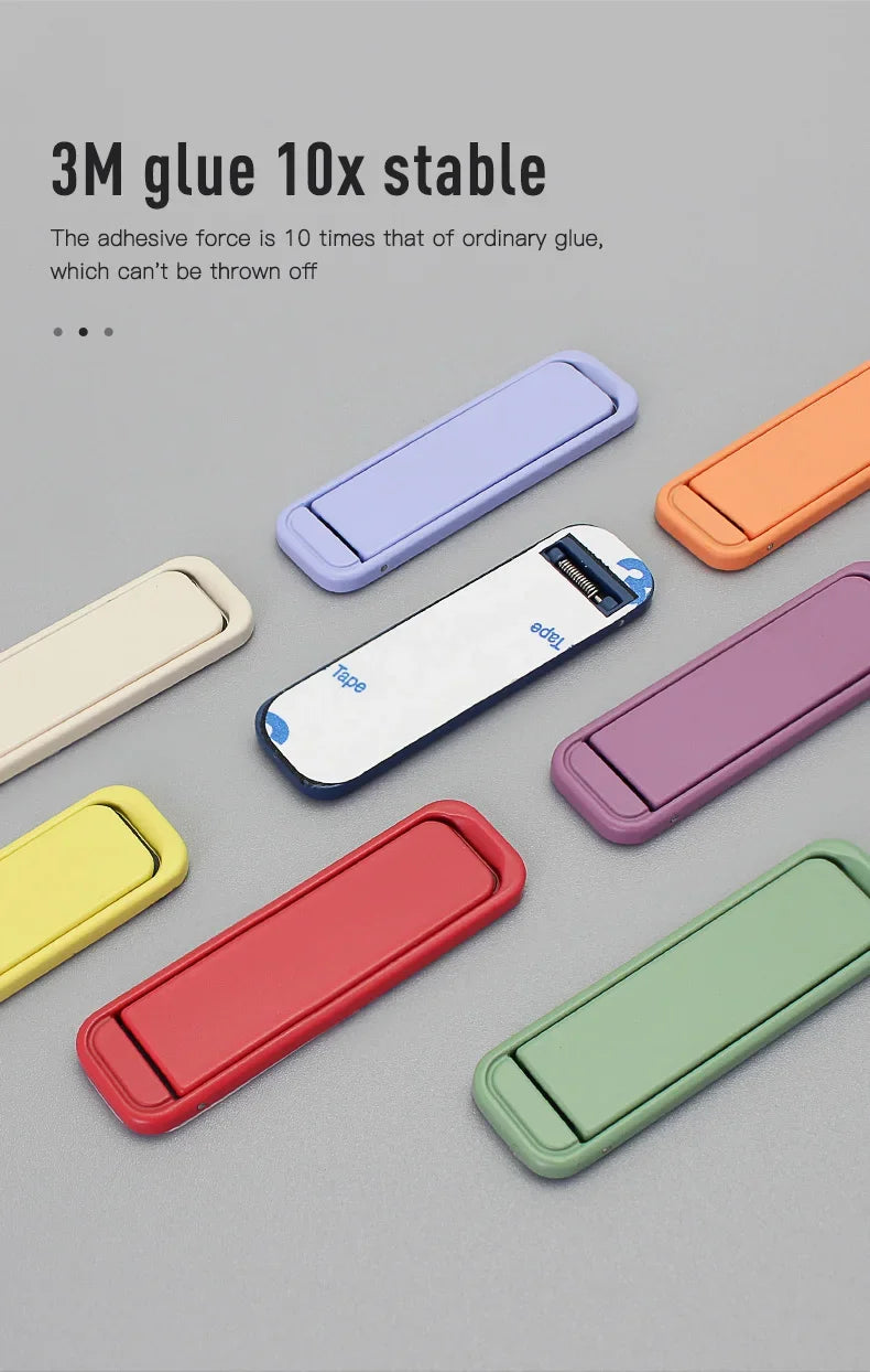 Mobile Phone Colourful Metal Holder Strip Shape Back Sticker Stand Simple Portable Cellphone Bracket for iPhone 16 15 14 Xiaomi