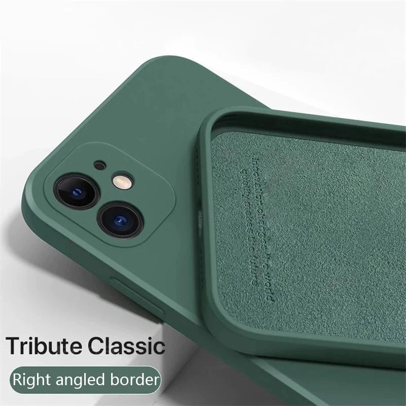 Luxury Liquid Silicone Shockproof Case for iPhone 14 15 Plus X XS XR Max Mini Back Soft Cover