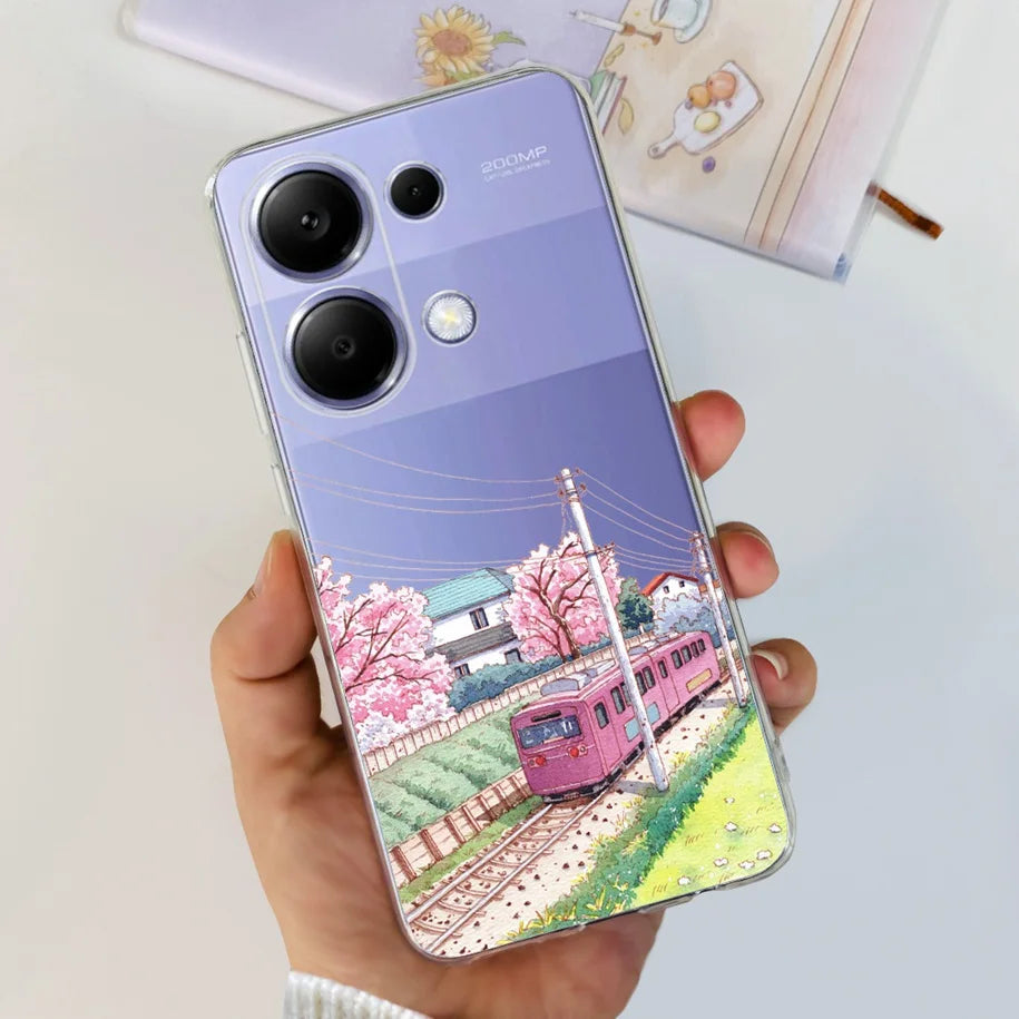 For Xiaomi Poco M6 Pro 2024 Case New Fashion Marble Cartoon Cover Soft Clear Silicone Funda For Xiaomi Poco M6 Pro 4G Phone Case