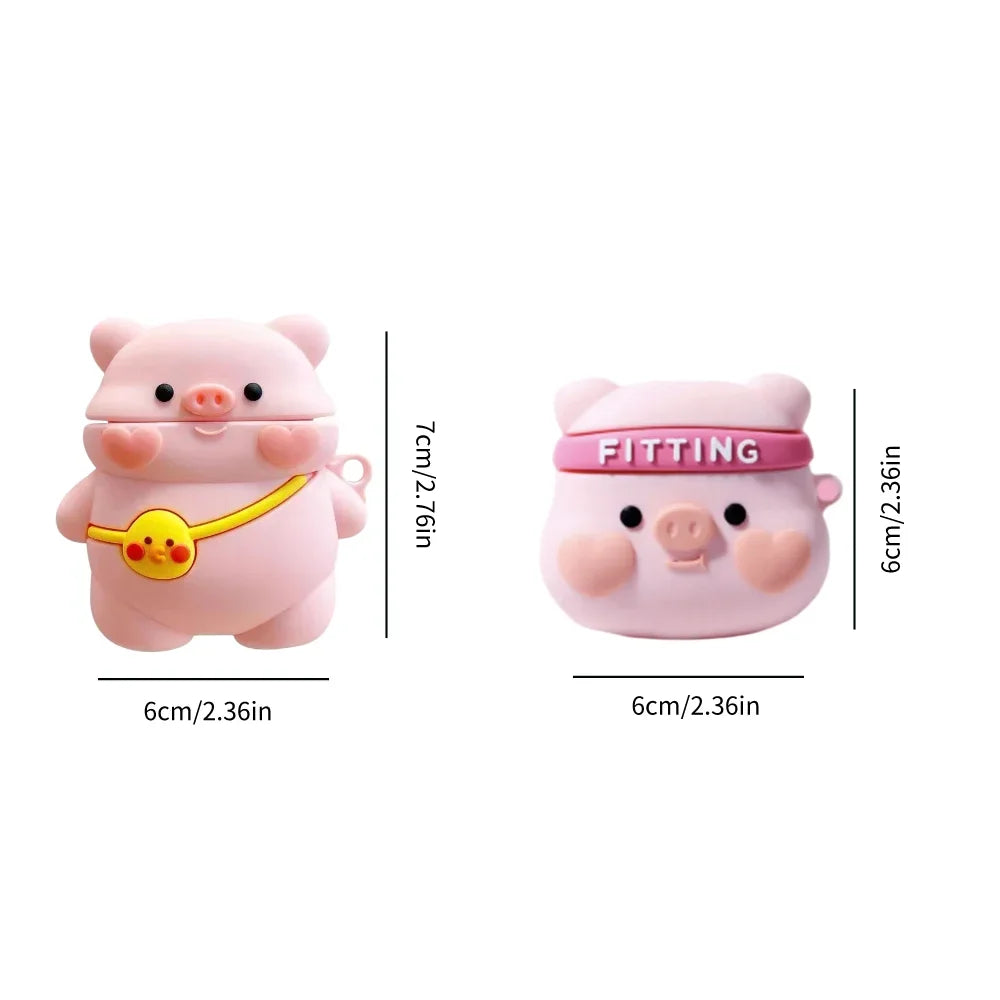 Bluetooth headset case Cartoon Pig cute wind silicone ear case, applicable to Airpods1/2, Airpods Pro, Airpods Pro2, Airpods3