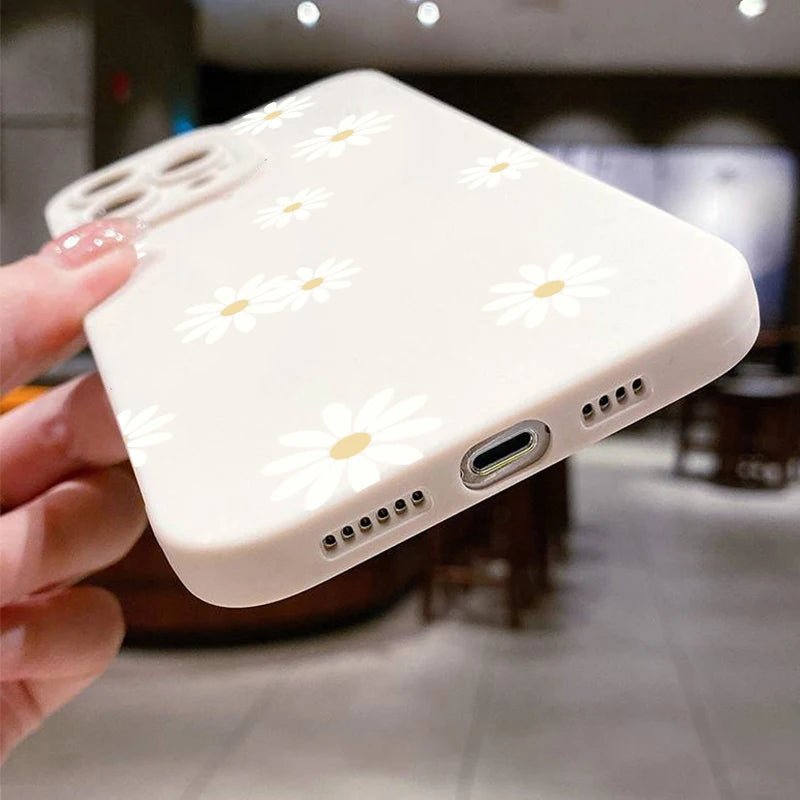 Daisy Graphic Printed Phone Case For iPhone 13 11 12 14 15 16 Pro Max Plus 16E XR 8 7 Plus SE 2022 X XS Max Soft Matte Cover