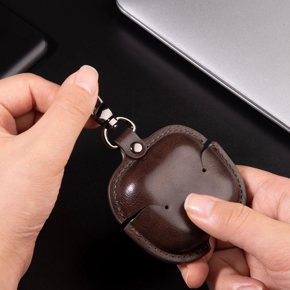 For Airpods 4 Case Leather Business Earphone Case Headset Shell Headphone Cover Luxury Leather PU Cover for airpods4 With Hook