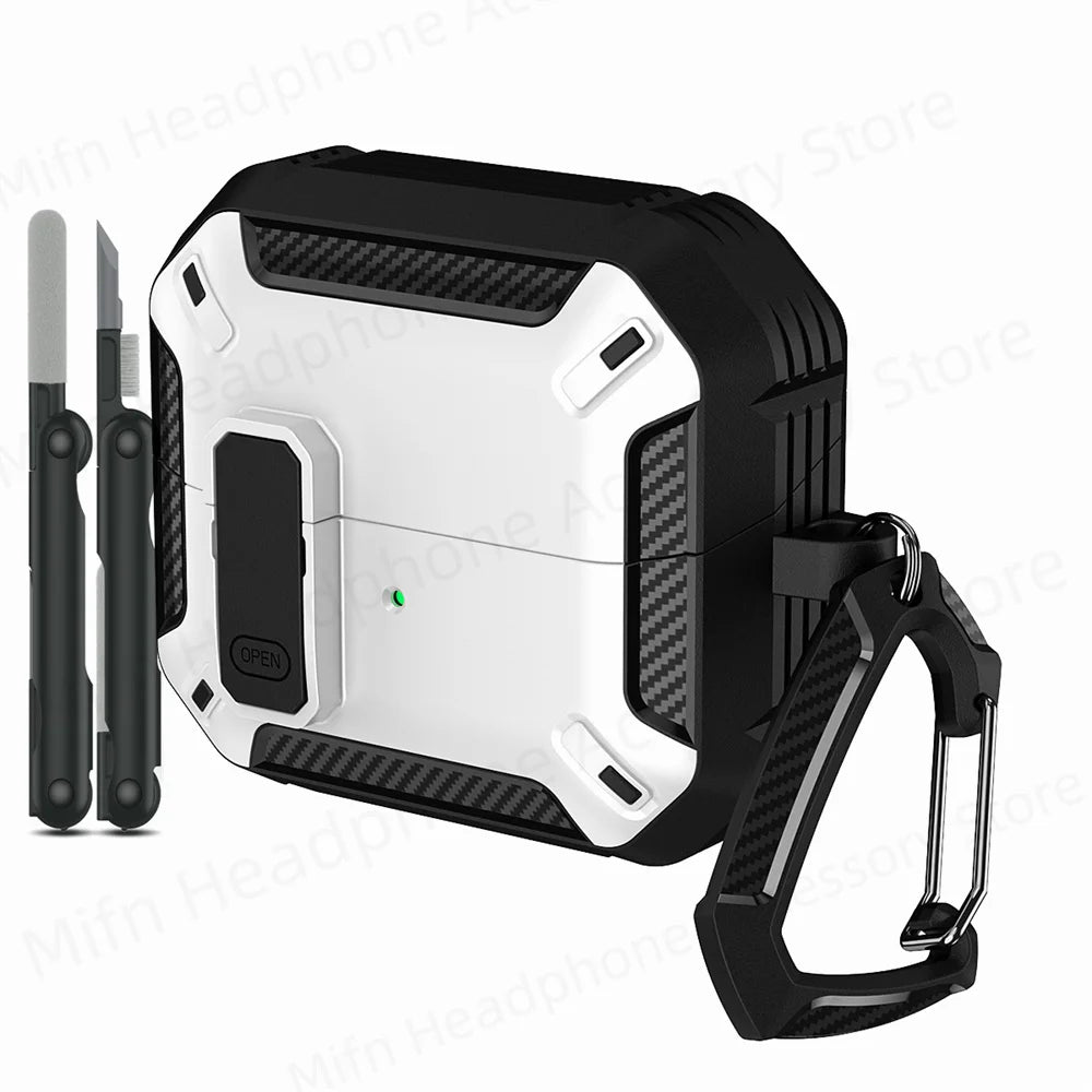 Newest carbon fibre switch earphone cover for Men For Samsung Galaxy Buds 3/Buds3 Pro Buzz 3 Pro Earbuds Case with cleaning kit