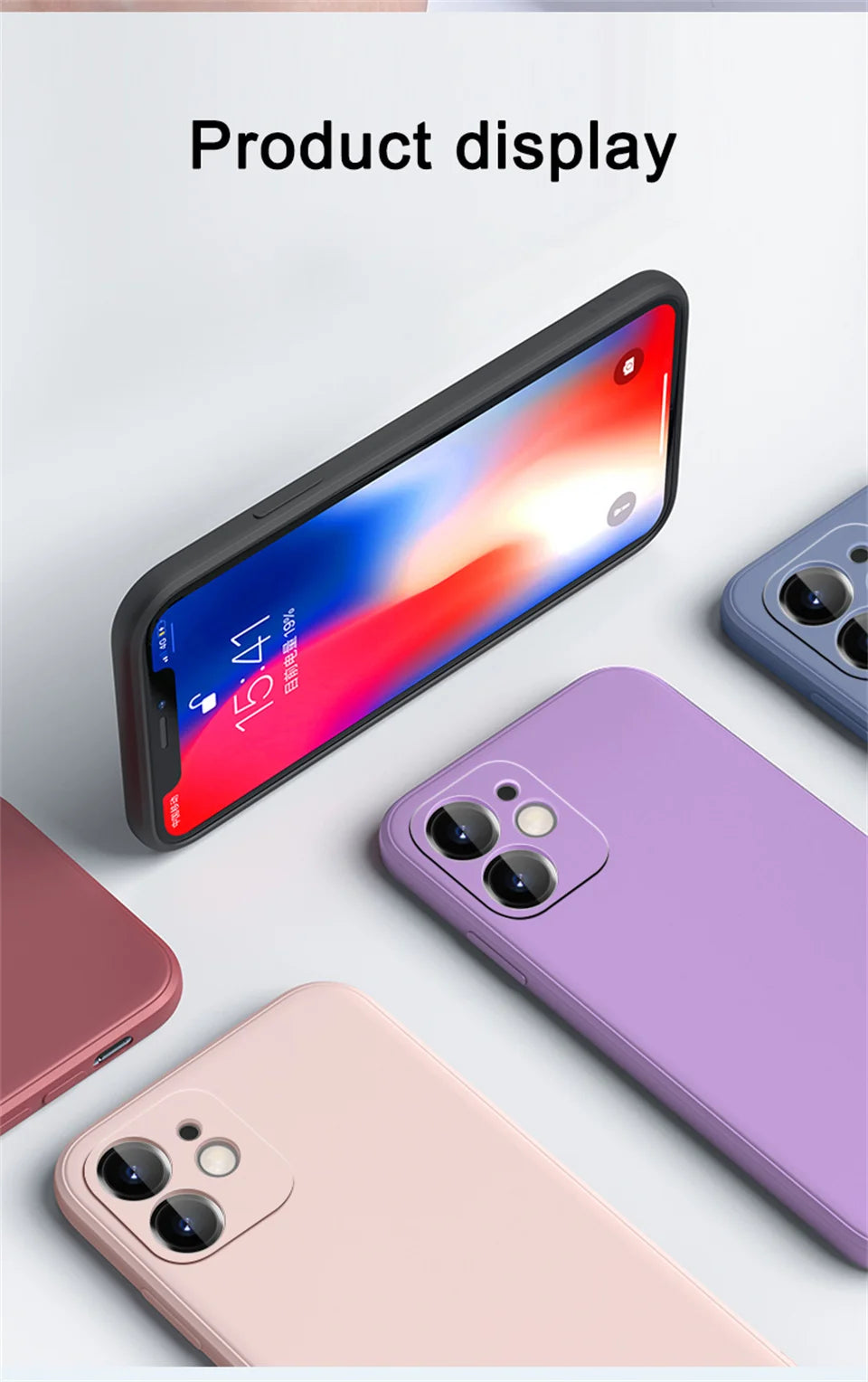 Luxury Liquid Silicone Shockproof Case for iPhone 14 15 Plus X XS XR Max Mini Back Soft Cover