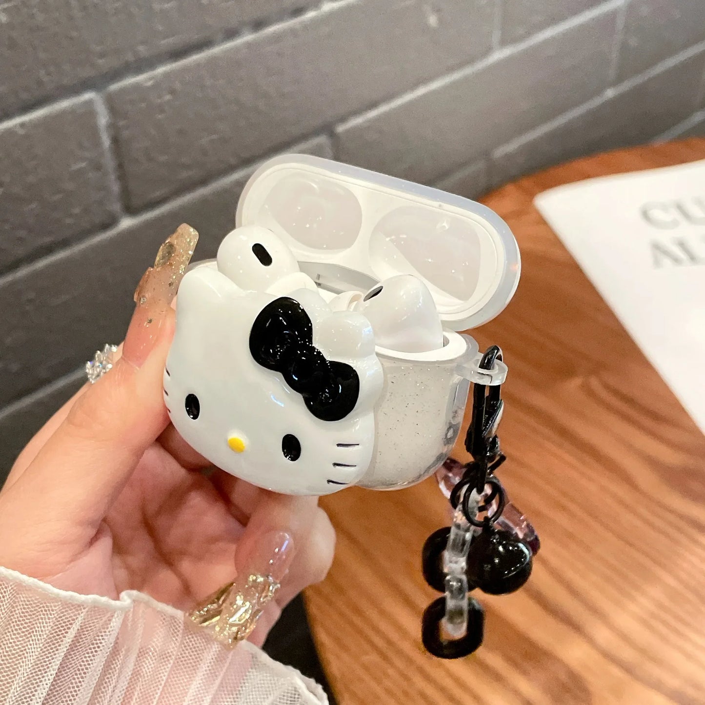 Cute Pink Hello KT Cat Cover for AirPods 4 Cartoon Earphone Case for Airpods Pro2 Pro 3 2 1 Protective Cover with Keychain