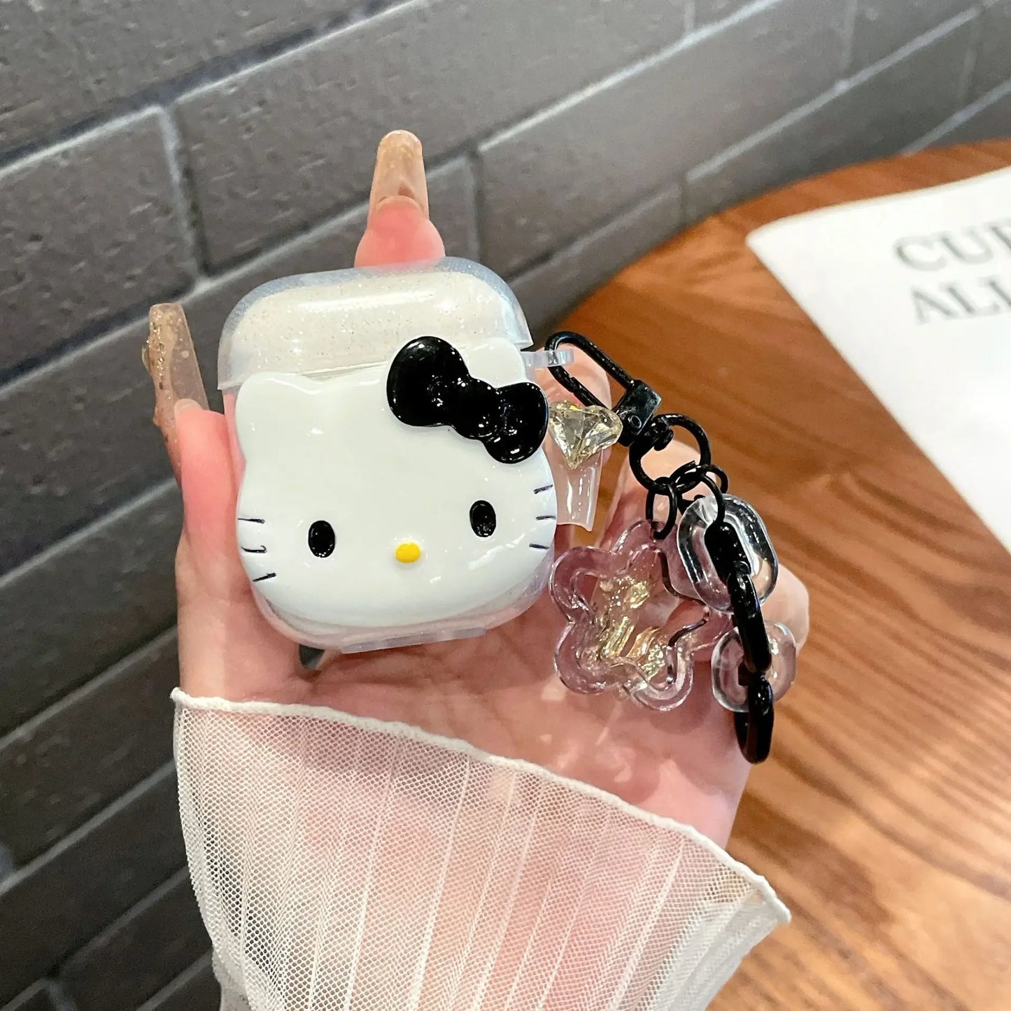 Cute Pink Hello KT Cat Cover for AirPods 4 Cartoon Earphone Case for Airpods Pro2 Pro 3 2 1 Protective Cover with Keychain