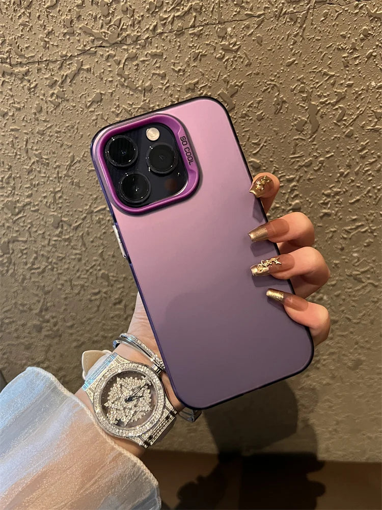 Luxury Matte Silver Electroplated Phone Case For iPhone 11 12 13 14 15 16 Pro Max Plus X Xs Max XR Shockproof Bumper Cases Cover