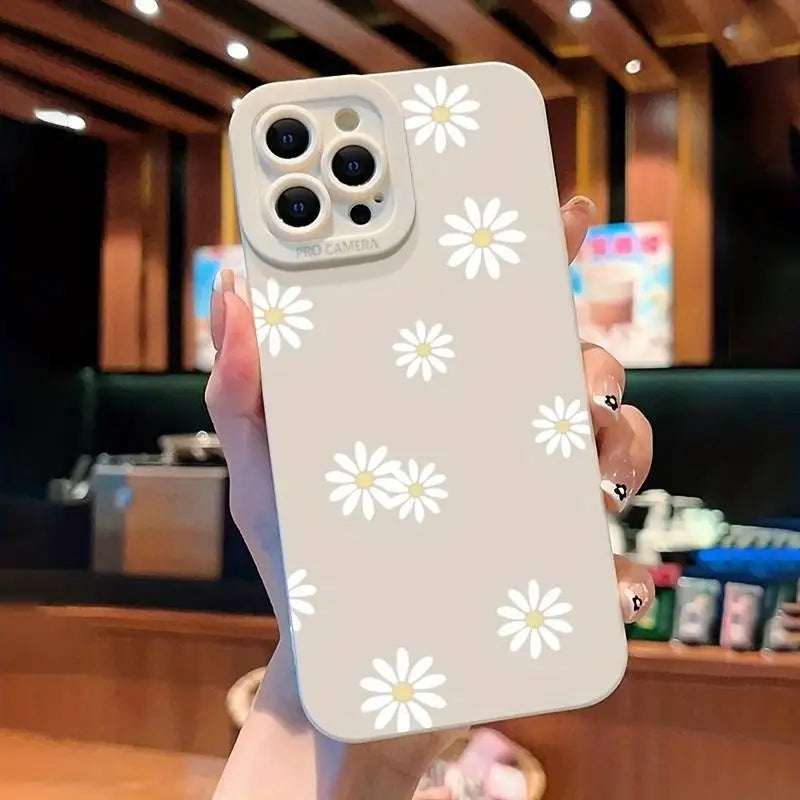 Daisy Graphic Printed Phone Case For iPhone 13 11 12 14 15 16 Pro Max Plus 16E XR 8 7 Plus SE 2022 X XS Max Soft Matte Cover