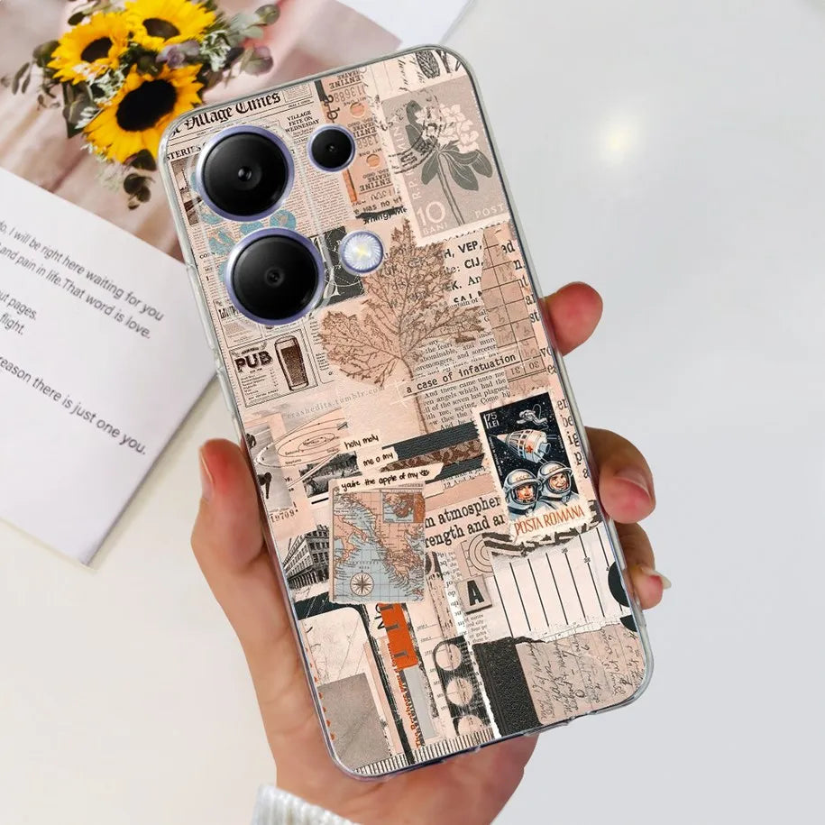 For Xiaomi Poco M6 Pro 2024 Case New Fashion Marble Cartoon Cover Soft Clear Silicone Funda For Xiaomi Poco M6 Pro 4G Phone Case
