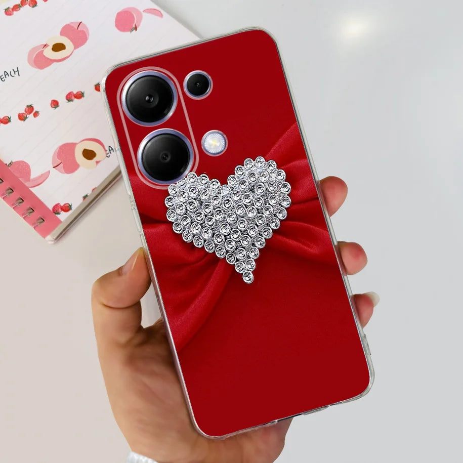 For Xiaomi Poco M6 Pro 2024 Case New Fashion Marble Cartoon Cover Soft Clear Silicone Funda For Xiaomi Poco M6 Pro 4G Phone Case