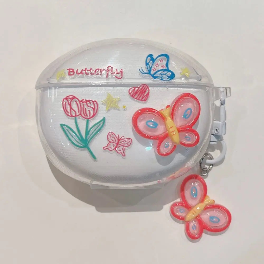 3D Flower Fruit Pattern Headphone Case For Xiaomi Redmi Buds 6 Buds 5 Pro Buds4 Active Buds 4 Lite Cover With Lovely Keychain