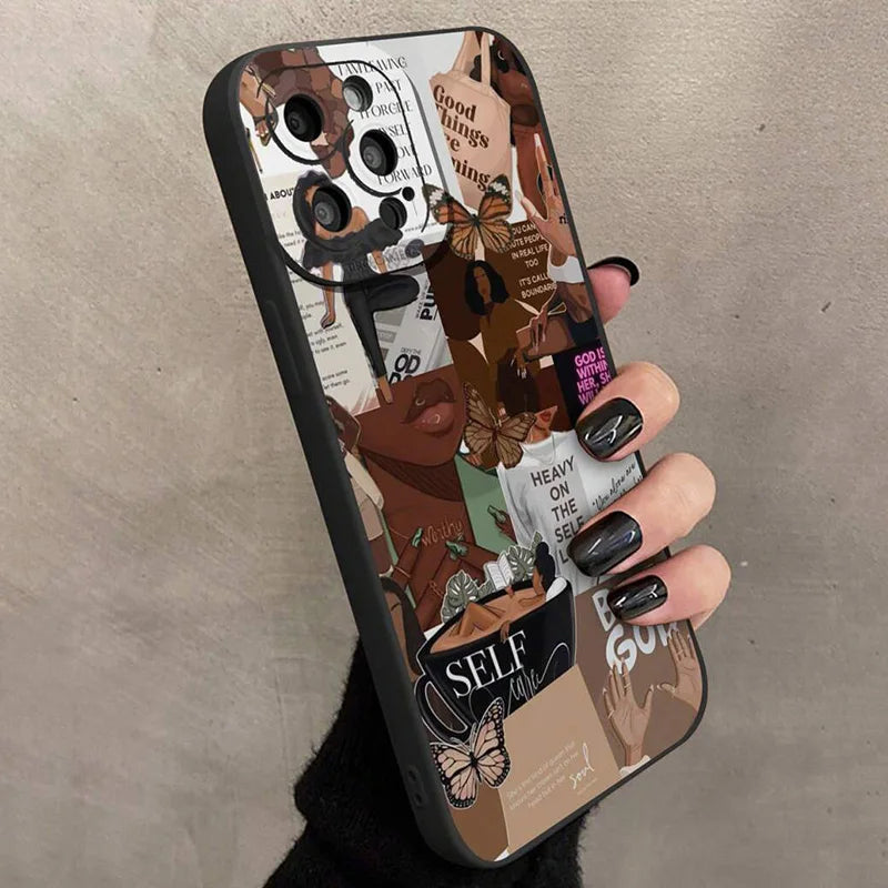 Slogan Pattern Silicone Phone Case For iPhone 11 Cases For iPhone 15 16 Pro Max 14 13 12 Pro Max XR X XS 7 8 Plus SE 2022 Cover