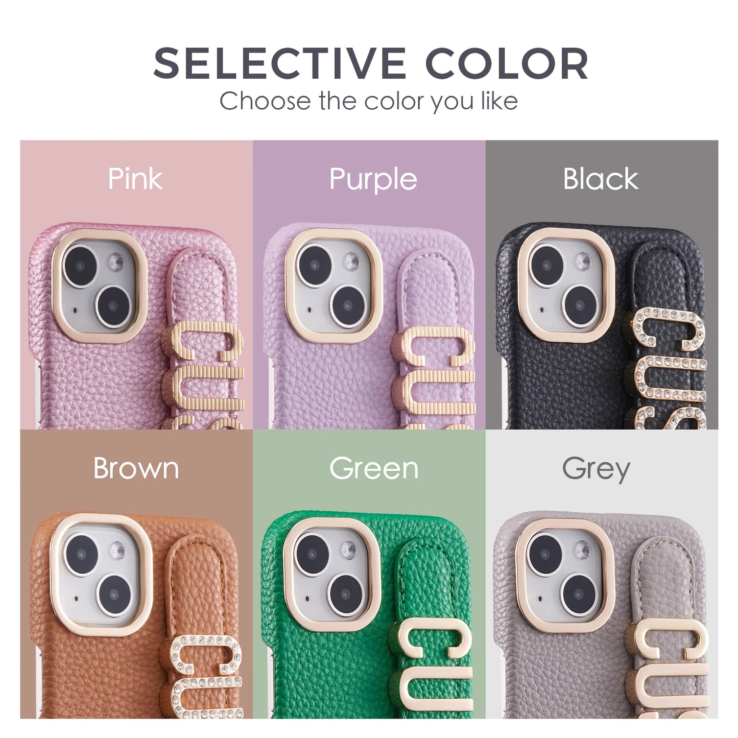 Leather Phone Case Custom Name Wristband Metal Gold Letters Personalized Cover for iPhone16 15 14 13 12 11ProMax 15 16plus
