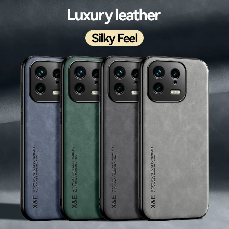 For Xiaomi 13 Case Built in Metal Plate Magnetic Car Holder Phone Case For Xiaomi Mi13 Mi 13 Pro Xiaomi13 5G Leather Back Cover