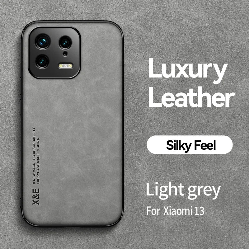 For Xiaomi 13 Case Built in Metal Plate Magnetic Car Holder Phone Case For Xiaomi Mi13 Mi 13 Pro Xiaomi13 5G Leather Back Cover