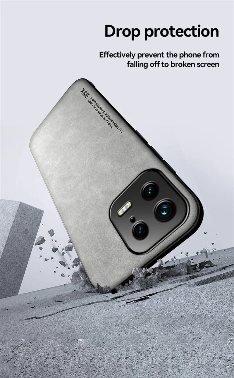 For Xiaomi 13 Case Built in Metal Plate Magnetic Car Holder Phone Case For Xiaomi Mi13 Mi 13 Pro Xiaomi13 5G Leather Back Cover