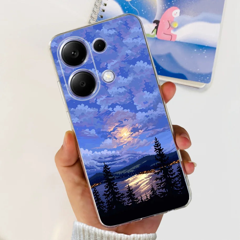 For Xiaomi Poco M6 Pro 2024 Case New Fashion Marble Cartoon Cover Soft Clear Silicone Funda For Xiaomi Poco M6 Pro 4G Phone Case