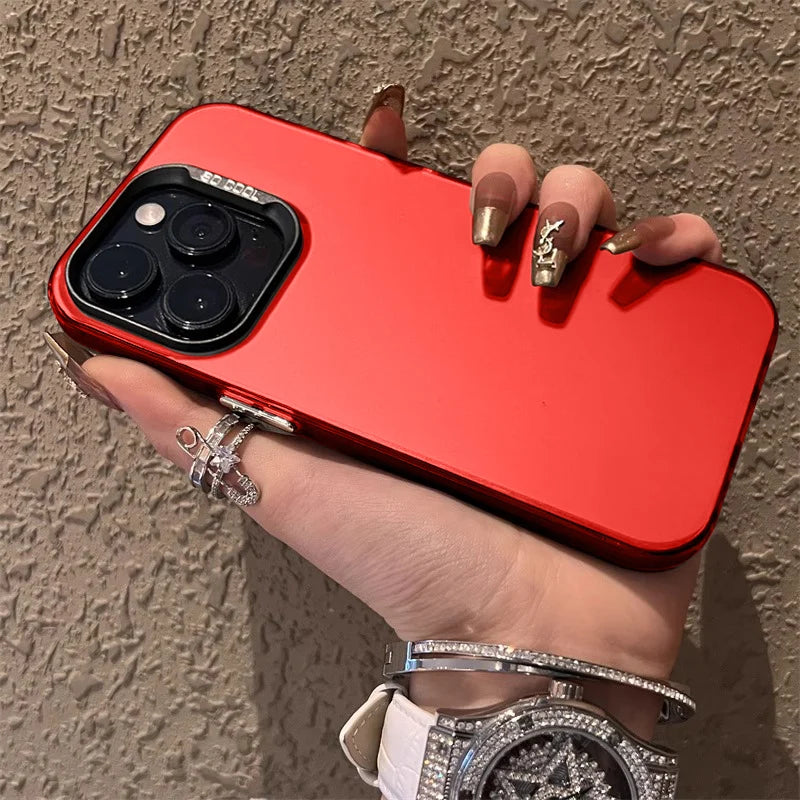 Luxury Matte Silver Electroplated Phone Case For iPhone 11 12 13 14 15 16 Pro Max Plus X Xs Max XR Shockproof Bumper Cases Cover