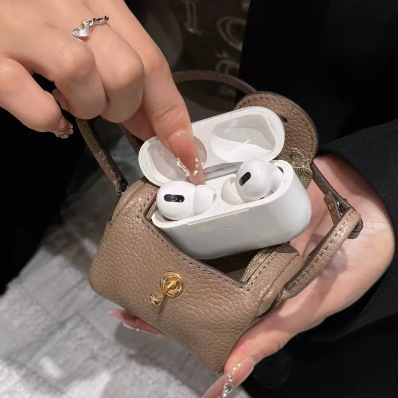 Hot Universal Headphone Bag for All Models 13 Optional High-end Leather Headphone Protective Cases Light Luxury Airpods Pro Case