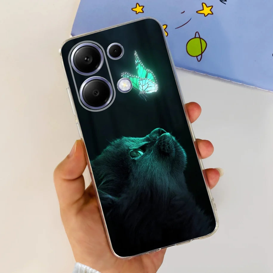For Xiaomi Poco M6 Pro 2024 Case New Fashion Marble Cartoon Cover Soft Clear Silicone Funda For Xiaomi Poco M6 Pro 4G Phone Case