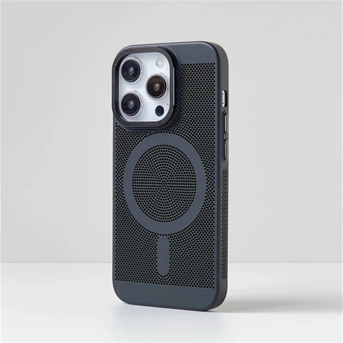 Ultra-thin Cooling Mesh Magnetic Matte Hard Steel Magnetic Shockproof Case for iPhone 15 13 12 14 11 Pro Max