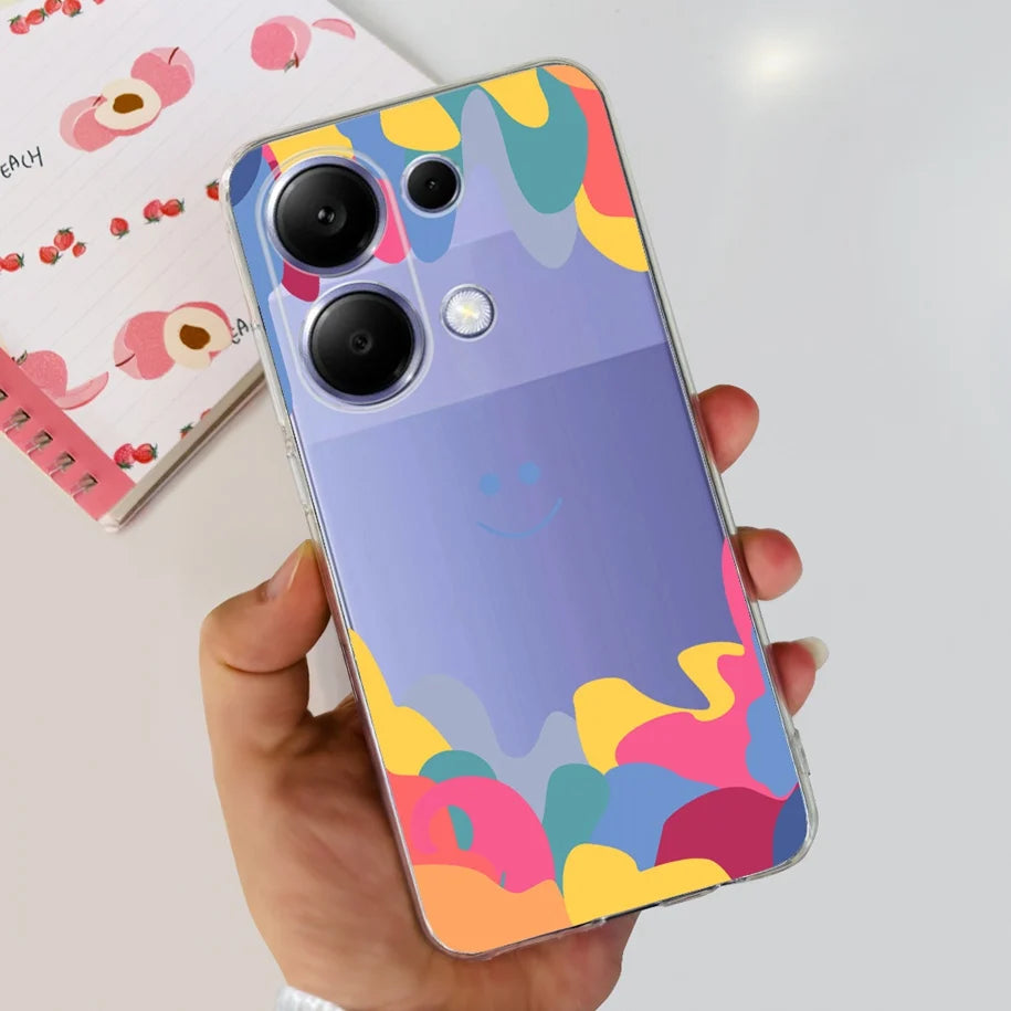 For Xiaomi Poco M6 Pro 2024 Case New Fashion Marble Cartoon Cover Soft Clear Silicone Funda For Xiaomi Poco M6 Pro 4G Phone Case