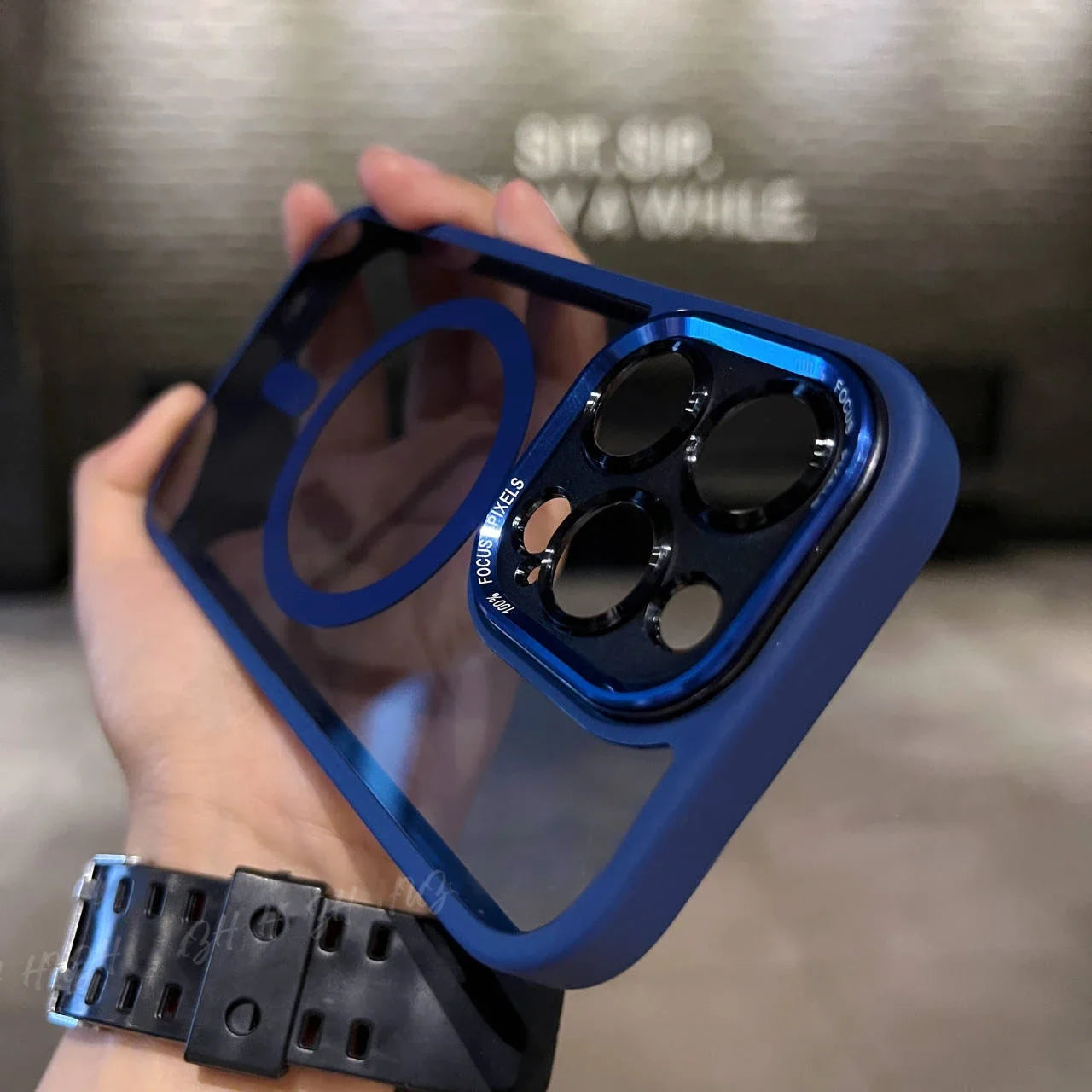 Luxury Magnetic Metal Lens Bumper Protection Case For iPhone 16 15 14 13 12 11 Pro Max Plus Magsafe Acrylic Translucency Cover