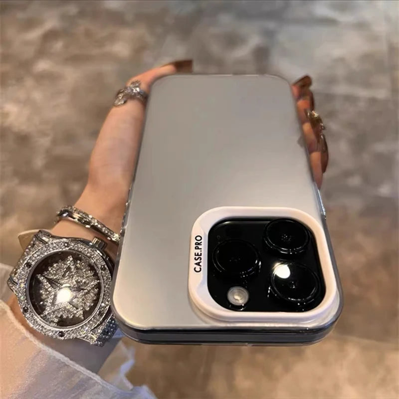 Luxury Matte Silver Electroplated Phone Case For iPhone 11 12 13 14 15 16 Pro Max Plus X Xs Max XR Shockproof Bumper Cases Cover