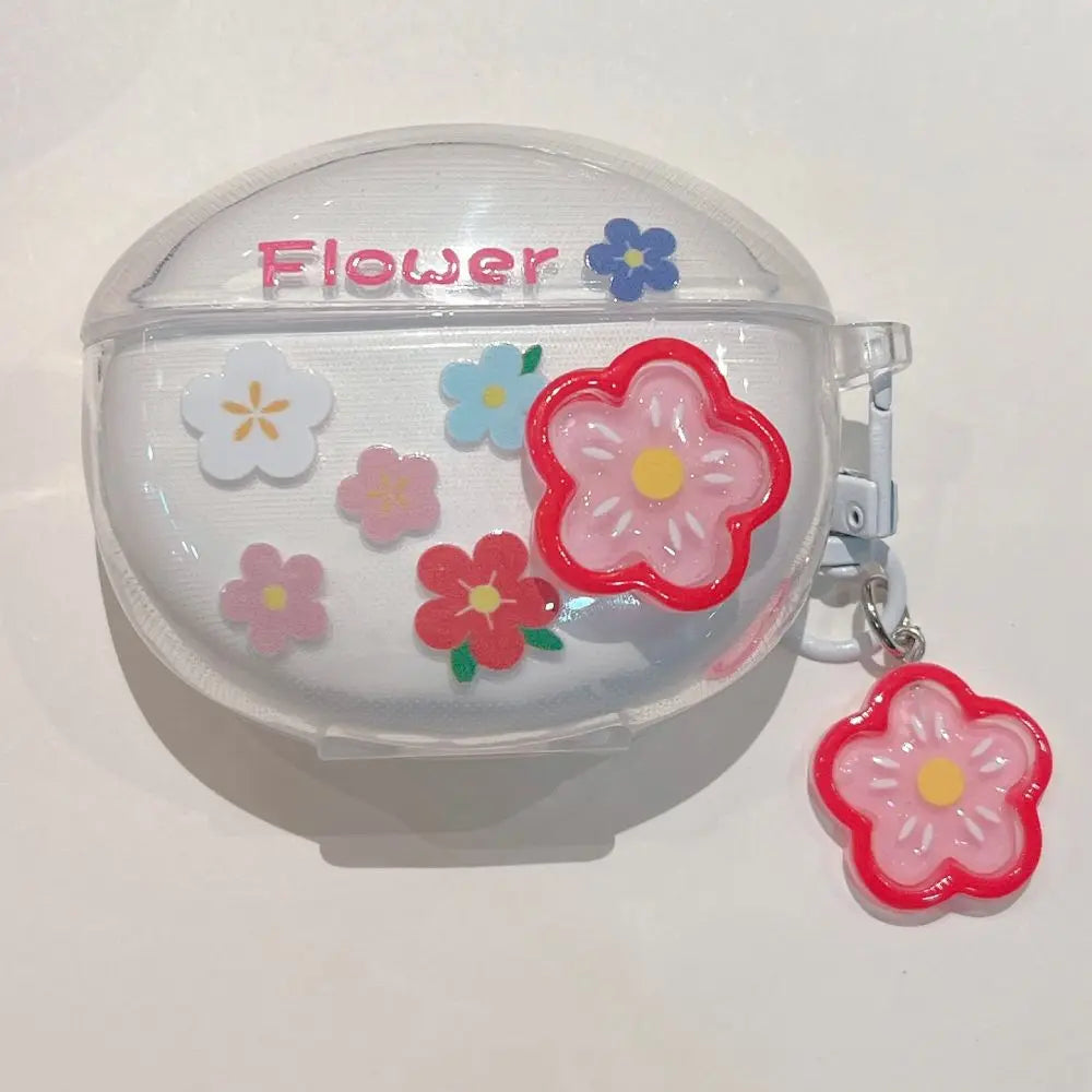 3D Flower Fruit Pattern Headphone Case For Xiaomi Redmi Buds 6 Buds 5 Pro Buds4 Active Buds 4 Lite Cover With Lovely Keychain
